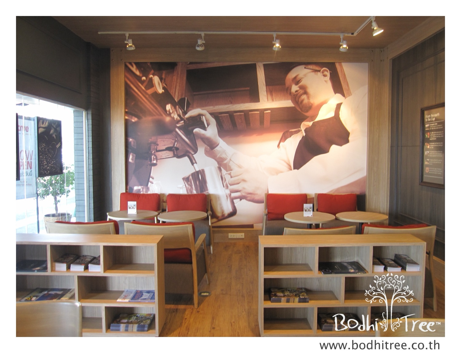 วอลเปเปอร์ลายโลโก้และแพทเทิร์นแบรนด์ ร้าน True Coffee