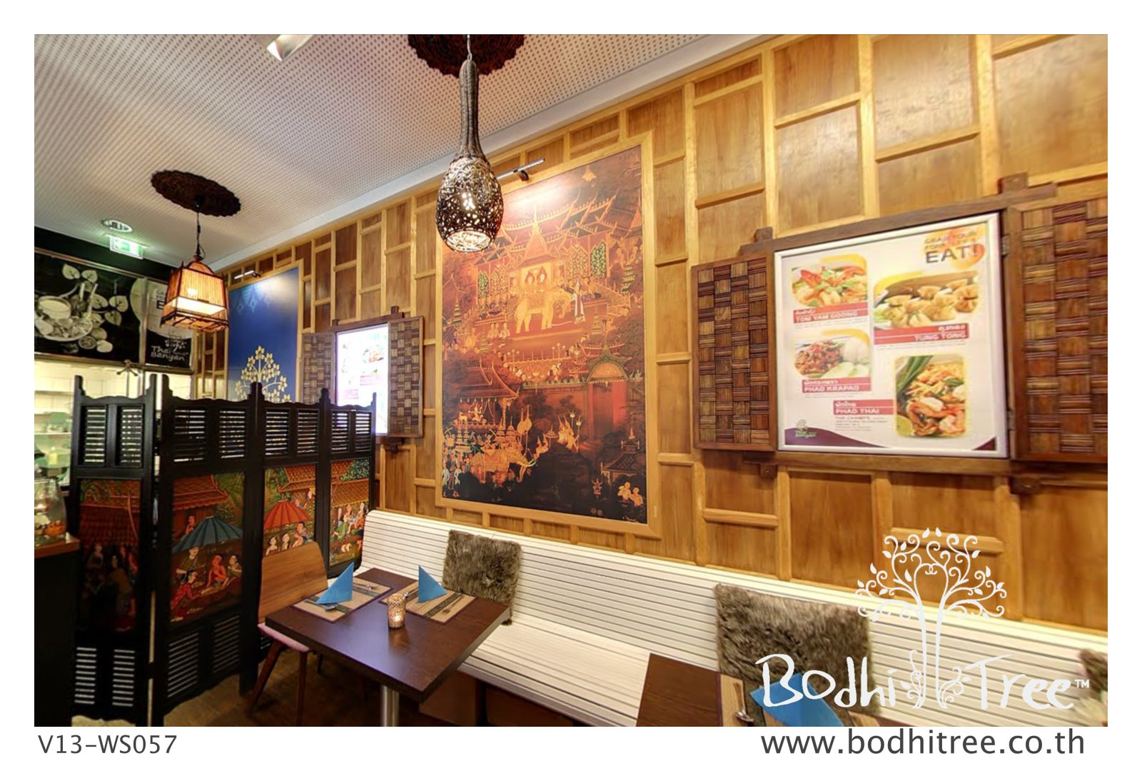 วอลเปเปอร์ลายไทย ร้านอาหารไทย Thai Banyan เยอรมนี