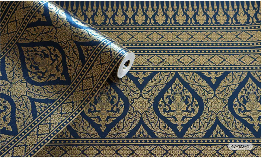 วอลเปเปอร์ลายไทย วอลเปเปอร์ม้วนสำเร็จลายไทย รหัส 47-122-4