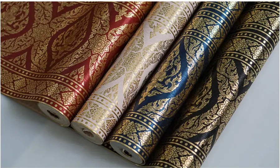 วอลเปเปอร์ลายไทย วอลเปเปอร์ม้วนสำเร็จลายไทย รหัส BR-เทพพนม
